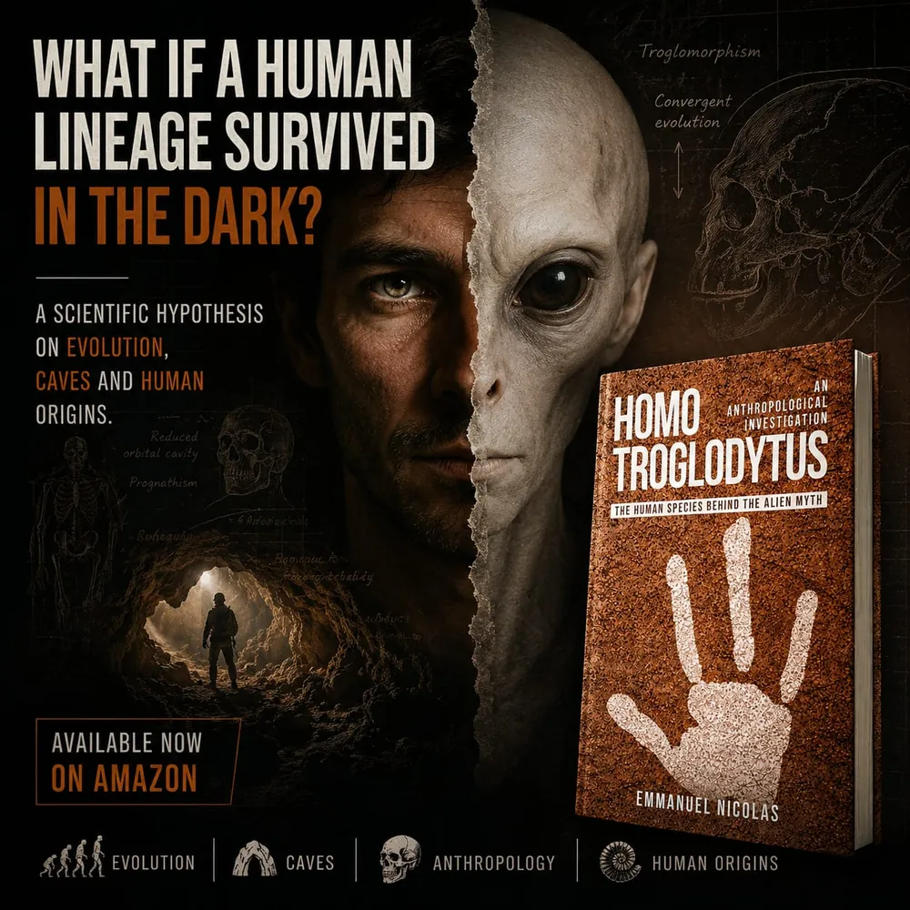 What if a human lineage survived in the dark? Half human face, half alien face